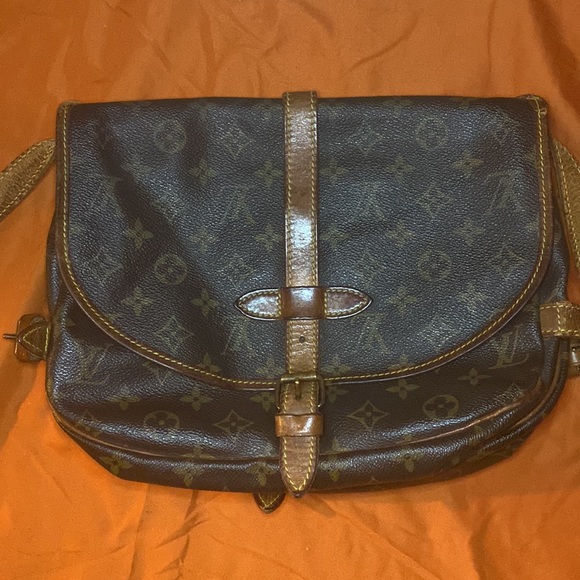 Louis Vuitton Vintage Saumur Cloth Crossbody Bag Monogram Canvas GHW